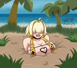 breasts elegg_(boom_and_shock)_(nikke) elegg_(nikke) female female_only goddess_of_victory:_nikke hefess mud quicksand solo tagme