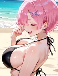 1girls ai_generated big_breasts bikini bikini_top bra breasts cleavage closed_eyes female female_focus female_only from_side hair_over_one_eye huge_boobs huge_breasts kaistar large_boobs large_breasts laugh laughing light-skinned light-skinned_female light_skin patreon pink_eyes pink_hair purple_outfit ram_(re:zero) re:zero_kara_hajimeru_isekai_seikatsu shiny shiny_skin short_hair smile smiling smirk solo solo_female solo_focus standing underwear white_skin white_skinned white_skinned_female