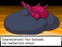 ambiguous_gender evolution_(transformation) fat morbidly_obese obese pixel_art pokemon pokemon_(species) scolipede shweetmagnet solo weight_gain