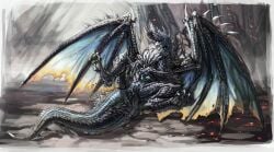 absurd_res alatreon capcom clitoris dragon elder_dragon european_mythology female genitals greatwhite1122 hi_res masturbation membrane_(anatomy) membranous_wings monster_hunter mythological_creature mythological_scalie mythology open_mouth presenting presenting_vulva scalie solo spread_legs spreading tail urethra western_dragon wings