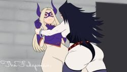 1girls animated animation belly_bulge big_belly boku_no_hero_academia breasts expansion f/f fat female female_pred huge_belly larger_female mah midnight_(my_hero_academia) mount_lady mt_lady my_hero_academia nemuri_kayama obese oral_vore pred prey same_size stomach_noises tagme thefudgeman unwilling_prey video vore vore_belly yu_takeyama