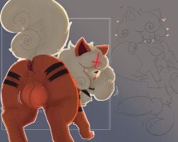 2025 anal animal_genitalia animal_penis anthro ass balls canid canine canine_genitalia canine_penis feral fur generation_8_pokemon genitals growlithe heavy_balls hi_res hisuian_form hisuian_growlithe jozz_(growlithe) jozzdagoat knot male neck_tuft nintendo oral orange_body orange_fur pokemon pokemon_(species) regional_form_(pokemon) rimming sex solo tan_body tan_fur tuft