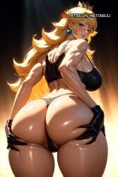 ai_generated arrogant ass ass_focus ass_grab ass_support back backboob bare_arms bare_shoulders black_bra black_clothes black_panties black_sports_bra black_underwear blonde_hair blue_eyes blush bra breasts clothing crown curvaceous curvaceous_female curvaceous_figure curvy curvy_figure earrings female female female_focus female_only from_behind gloves huge_ass interracial inviting inviting_to_sex jewelry large_ass large_breasts lips long_hair looking_at_viewer looking_back mario_(series) meitabuu mole mole_under_mouth muscular muscular_female panties pantsu parted_lips presenting presenting_ass presenting_breasts presenting_hindquarters presenting_self princess_peach seductive seductive_look seductive_smile shiny shiny_skin smile solo sports_bra standing thick_thighs thigh_gap thighs thong underwear voluptuous voluptuous_female wide_hips