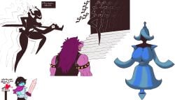2025 ambiguous_gender anthro blue_body blue_skin breasts clothed clothing deltarune dess_holiday dialogue digital_media_(artwork) duo english_text female floating hair holding_melee_weapon holding_object holding_sword holding_weapon human humanoid kris_(deltarune) male mammal melee_weapon multiple_images purple_body purple_hair reptile scalie signirsol simple_background solo soul_(undertale) stairs standing susie_(deltarune) sword teeth text text_box the_knight_(deltarune) the_roaring_knight undertale_(series) weapon wicabel yellow_teeth