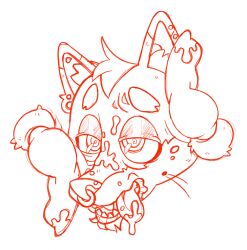 animal_genitalia animal_penis anthro bodily_fluids canid canine canine_genitalia canine_penis canis chibemo chibemo_foxdale cum cum_in_mouth cum_inside cum_on_face domestic_dog faceless_character faceless_male female genital_fluids genitals hi_res hypnosis hypnotic_eyes knot knotted_penis male mammal mind_break mind_control oral penis shiba_inu simple_background solo spitz tongue tongue_out