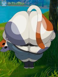 amen_pose big_ass big_butt calico_cat cate_meowdy_(fortnite) catgirl curvy curvy_figure female female_only fortnite furry humanoid jafter no_panties praise_da_booty_(meme) sweaty_butt tagme