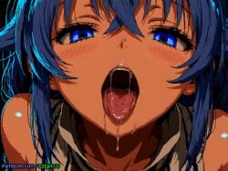 ai_generated gigatsu looking_at_viewer mushoku_tensei open_mouth pixel_art pov pov_eye_contact roxy_migurdia saliva saliva_trail