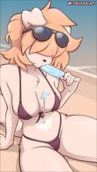 big_breasts bikini breasts cleavage female furry huge_breasts tagme thick_thighs wide_hips yorusagi