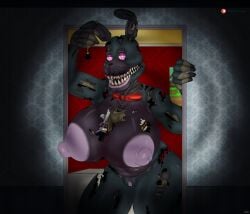 1girls animatronic big_breasts breasts creepy female female_only five_nights_at_freddy's five_nights_at_freddy's_4 fnaf4_house giant_breasts gigantic_breasts horror huge_breasts large_breasts little_cat massive_breasts milk milk_carton nightmare_bonnie nightmare_waifu robot robot_girl rule_63 simple_background solo thick_thighs thighs