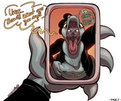 bea_(nitw) belly_sounds doweljump furry furry_only gurgle gurgle_(sound_effect) mae_(nitw) night_in_the_woods oral_vore phone selfie selfie_pose throat vore