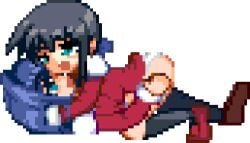 accurate_art_style affection affectionate animated black_hair blue_hair boob_squish character_name character_request cowgirl_position embrace embracing embracing_another female futa_on_female futadom futanari happy happy_sex holding_thigh human human_female intersex kanon kawasumi_mai long_hair looking_pleasured m.u.g.e.n minase_nayuki open_mouth panties pixel_animation transparent_background
