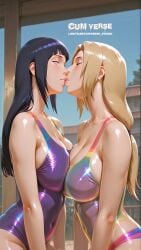 ai_generated big_ass big_breasts gay gay_male hyuuga_hinata kissing naruto naruto_(classic) naruto_(series) naruto_shippuden nsfwaifu tsunade waifu