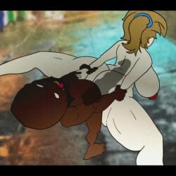 1boy 1girls arms_behind_back arms_held_back ass b dark-skinned_male dark_skin emerald_(lapiziold) emerald_eyes fuckboy fucked_from_behind fucked_into_submission fucked_senseless fucked_silly goblin goblin_male huge_breasts interracial lapiziold large_ass larger_female light-skinned_female light_skin longer_than_10_seconds milk_chat_topics nude restrained santiago_(lapiziold) sex shorter_than_30_seconds size_difference small_but_hung smaller_male straight tagme video