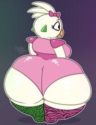 1girls 2022 ass avian avian_humanoid beak big_ass black_eyes breasts chicken chicken_girl chipchell clothed clothed_female earrings female female_only five_nights_at_freddy's furry glamrock_chica_(fnaf) huge_ass looking_away orange_beak purple_background scottgames thick_thighs thighhighs thighs white_body white_feathers white_hair white_skin wide_hips