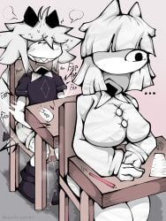 1boy 1boy1girl 1female 1girl 1girls 3:4 airfryer87 artist_name beating_it beating_meat big_breasts big_thighs black_shirt black_shoes blush blush_lines blushed_face blushing blushing_at_another blushing_face blushing_male bob_cut bobcut boots breasts buttons chair claire_(fundamental_paper_education) classroom collared_shirt cum cum_drip desk digital_drawing_(artwork) digital_media_(artwork) dripping dripping_cum dripping_precum dripping_semen ejaculating ejaculating_cum ejaculation fap fapping female fingers fpe fundamental_paper_education hair hi_res highres horn horns horny large_breasts light-skinned_female light-skinned_male light_skin long_hair long_sleeves male male/female masturbating masturbation medium_hair moaning neckless no_ears no_neck no_nose not_ai_generated oliver_(fundamental_paper_education) paper pencil pencil_(object) ponytail ponytail_(hair) ponytail_hair ponytail_male precum precum_drip school_desk semen sharp_teeth sharp_teeth_male shoes short_hair shorts sitting sitting_on_chair smile smiling smiling_at_another soap soap_bar soap_boy socks speech_bubble sweat sweatdrop sweating sweaty sweaty_legs sweaty_thighs tagme thick_legs thick_thighs thighs twitter_username watermark white_body white_clothing white_hair white_ponytail white_shirt white_skin white_skinned white_skinned_female white_skinned_male