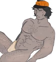 1boy bodyhair buff builderman bulge erection grey_skin hat male male_only muscular nipples prndj47 roblox roblox_avatar robloxian self_upload shine short_hair tagme