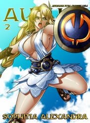 1girls alluring big_breasts blonde_hair cleavage jadenkaiba milf project_soul silf sophitia_alexandra soul_calibur soul_calibur_ii soul_calibur_iii soul_calibur_vi sword_and_shield weapons