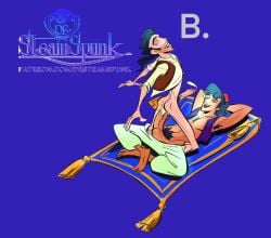 aladdin aladdin_(character) anal anal_sex ass balls big_balls big_penis clothing crossover cum disney dr._steamspunk erection gay_anal gay_sex male male_nipples male_only male_penetrated male_penetrating_male muscular_male nipples penetration penis riding_penis sex the_road_to_el_dorado tulio_(the_road_to_el_dorado)