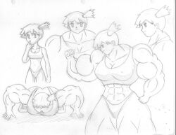 1girls abs biceps breasts extreme_muscles female female_only hyper hyper_muscles matl misty_(pokemon) monochrome muscles muscular muscular_arms muscular_female muscular_legs muscular_thighs pecs pokemon sketch sketch_page solo