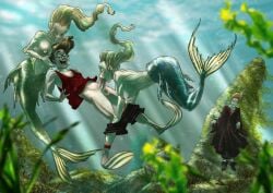 asphyxiation drowning_in_background harry_james_potter harry_potter mermaid mermaid_tail monster_girl monster_sex ron_weasley tagme underwater