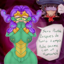 (handy) big_breasts brawl_stars breasts cctv_poco_(brawl_stars) emz_(brawl_stars) english_text medusa_emz_(brawl_stars) nah_id_win nude nude_female poco_(brawl_stars) pussy reference sfcompany1e_(artist) spanish_text taped_eyes