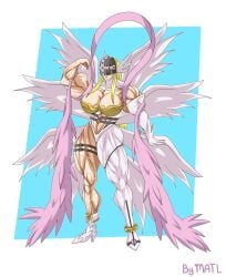 abs angewomon biceps breasts digimon female matl muscles muscular muscular_arms muscular_female muscular_legs muscular_thighs pecs