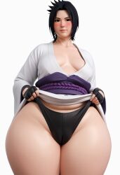 3d 3d_(artwork) ai_generated cameltoe curvy_figure female female_ female_only from_above full_body hourglass_figure male_pov naruto naruto_(series) sasuko tagme thick_thighs