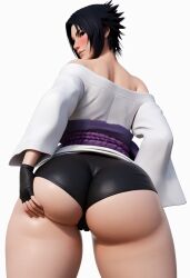 3d ai_generated cameltoe curvy_figure female female_ female_only from_above full_body hourglass_figure male_pov naruto naruto_(series) sasuko tagme thick_thighs