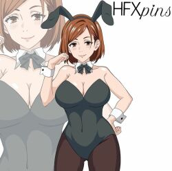 1girls brown_hair bunny_costume bunny_ears bunny_girl bunnysuit cleavage cosplay female female_only hfxpins jujutsu_kaisen kugisaki_nobara solo