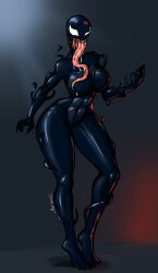 female furanshi living_clothes marvel marvel_comics she-venom symbiote venom venom_(marvel)