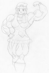 abs biceps breasts dawn_(pokemon) female hyper hyper_muscles matl muscles muscular muscular_arms muscular_female muscular_legs muscular_thighs pokemon