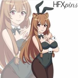 bunny_costume bunny_ears bunny_girl bunnysuit cleavage cosplay hfxpins racoon_ears racoon_tail raphtalia tate_no_yuusha_no_nariagari the_rising_of_the_shield_hero