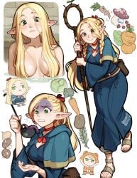 1girls 2024 among_us among_us_reference artist_name bath blonde_hair blush blushypixy blushyspicy dungeon_meshi elf elf_ears elf_female female female_only food green_eyes hidden_amogus highres long_hair looking_at_viewer marcille_donato nude nude_female pointy_ears solo staff watermark wholesome