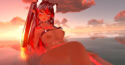 1girls 3d 3d_model accessories accessory alone athletic athletic_female bangs beach black_hair blush breasts breasts_out cat_ears cat_whiskers catgirl choker crossed_legs elf_ears female female_ass female_focus female_only fingers fit_female head_tilt humanoid jewelry kinky_karma_vr knees legs light light-skinned_female light_skin long_hair looking_at_viewer mature_female mature_woman messy messy_hair no_pants ocean outdoors outside pale_skin perky_breasts perky_nipples pierced_ears piercing piercings pink_eyes red_hair shorter_female showing_breasts showing_off side_view sitting sitting_in_water solo solo_female solo_focus straps sunset tagme tan_skin tattoo tattoos tease teasing thighs two_tone_hair virtual_reality virtual_youtuber vrchat vrchat_avatar vrchat_media vrchat_model water white_sclera
