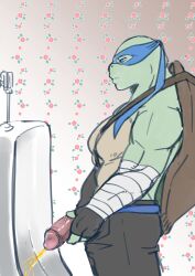 gay leo leonardo leonardo_(2014) leonardo_(tmnt) nsfw peeing urine yaoi