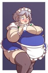axel-rosered bbw belly_overhang big_belly big_female blush chubby chubby_female embarrassed fat fat_arms fat_ass fat_female fat_fetish fat_girl fat_woman fatty large_female morbidly_obese morbidly_obese_female obese obese_female overweight overweight_female pig plump pork_chop sakuya_izayoi thick_thighs touhou tubby weight_gain
