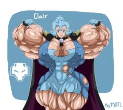 abs biceps breasts clair_(pokemon) creatures_(company) female game_freak hyper hyper_muscles matl muscles muscular muscular_arms muscular_female muscular_legs muscular_thighs nintendo pecs pokemon solo