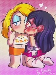 bitch blonde_hair call_girl kissing lesbian lipstick mercedes_(south_park) raisins_(south_park) south_park submissive wendy_testaburger yuri