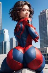 ai_generated ass ass ass_focus celebrity cosplay female female girl sexy solo spider-man spider-man_(series) spider_girl zendaya