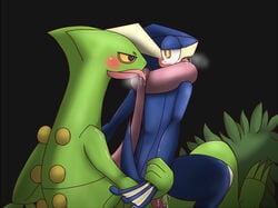 3_fingers 3_toes ambiguous_gender amphibian anthro bald black_background black_eyes blush breath claws crying cum cum_inside cum_on_penis drooling erection frog grasp greninja knot licking looking_back male nintendo open_mouth penetration penis pink_penis plain_background pokemon pokemon_(species) reverse_cowgirl_position saliva sceptile sex sitting tears toe_claws tongue tongue_out unknown_artist video_games webbed_hands white_eyes yellow_eyes