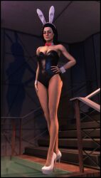 3d 3d_(artwork) bunnysuit female female_only foab30 high_heeled_shoes high_heels human lingerie mass_effect miranda_lawson