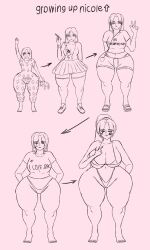 age_difference aged_up big_ass big_breasts big_butt blacked_clothing blonde_hair english english_text long_hair milf nicole_(positives) original_character pajamas positives pussy pussy_juice shorts skirt slutty_outfit stockings tattoo young