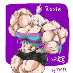 abs biceps breasts creatures_(company) female game_freak hyper hyper_muscles matl muscles muscular muscular_arms muscular_female muscular_legs muscular_thighs nintendo pecs pokemon roxie_(pokemon) solo