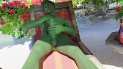 beast_boy beast_boy_(fortnite) dantejackal dc dc_comics fortnite fortnite:_battle_royale gay green green_body green_hair green_skin grey_eyes nsfw yaoi