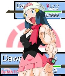 abs biceps breasts dawn_(pokemon) female matl muscles muscular muscular_arms muscular_female muscular_legs muscular_thighs pokemon