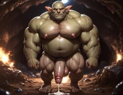 abs ai_generated balls bara big_balls big_muscles big_nipples big_pecs big_penis booster_rex cum cum_drip cumshot daddy dilf ejaculation erection gay goblin goblin_slayer green_body huge_balls huge_cock huge_muscles humanoid hunk male male_only muscular muscular_humanoid muscular_male navel nipples nude orgasm pecs penis pointy_ears solo