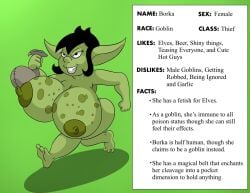 borka borka_(cartoonfan402) breast cartoonfan402 female goblin goblin_female huge_breasts oc oc_sheet