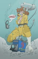 1girls air_bubbles april_o'neil april_o'neil_(tmnt_1987) big_breasts bondage bra breasts bubbles camera cleavage clothed darkbunny666 drowning female peril phone reporter restrained shoxxe solo tagme teenage_mutant_ninja_turtles tmnt_1987 underwater water white_bra