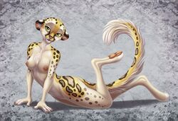 anthro breasts cheetah cute dolphiana feline female fluffy leopard lying mia snow_leopard