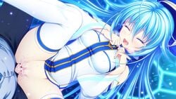 16:9 applique_(company) asami_asami azurite blood blue_hair blush censored closed_eyes female game_cg long_hair penis pussy re:birth_colony sex thighhighs vaginal_penetration virgin